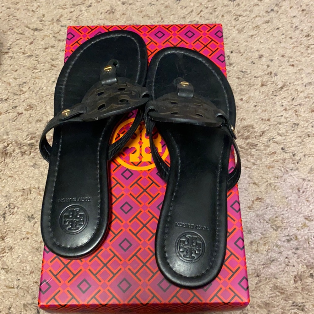 New Tory Burch Miller sandals black 7.5 with box